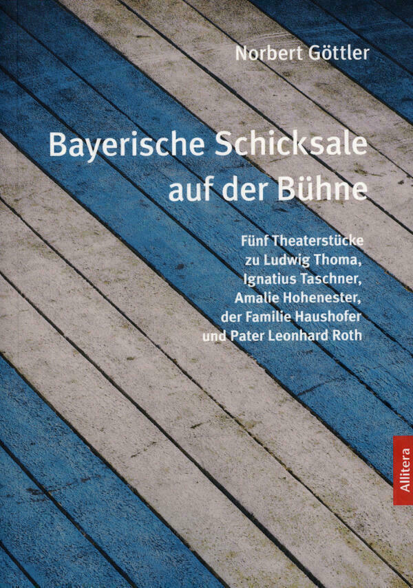 Titelseite des Buchs mit Titel, Beschreibung und weiß-blauen Bodenplanken im Hintergrund. 