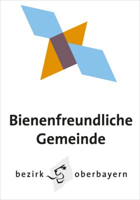 Mit dem Signet des Bezirks Oberbayern können bienenfreundliche Gemeinden werben.