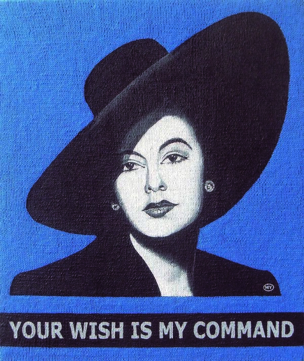 ART-WOOL, your wish is my command, 2014, Acryl auf Wolle, 110 x 130 x 10 cm 