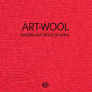 Titelseite des Katalogs "Art-Wool. Malerie auf Wolle in Arcyl" im roten Strick-Look.